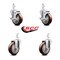Service Caster 4 Inch Maroon Polyurethane Wheel Swivel 3/4 Inch Square Stem Caster Brakes, 2PK SCC-SQ20S414-PPUB-MRN-TLB-34-2-S-2 - alternate 5